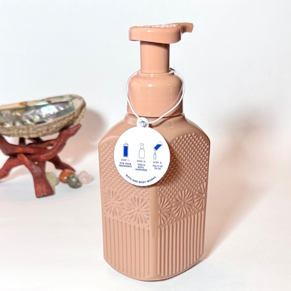 TAN FLORAL Foaming Hand Soap Dispenser